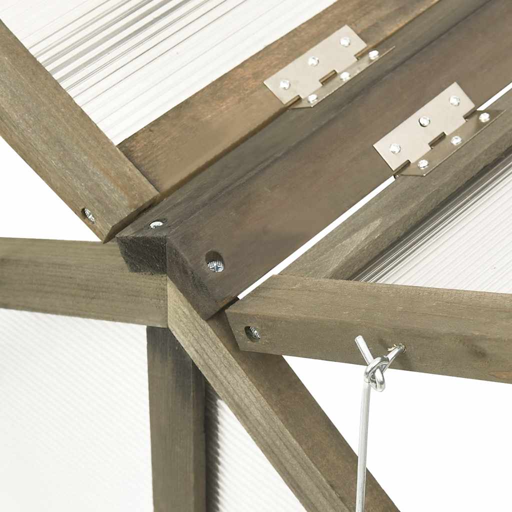 vidaXL Greenhouse | Grey | Solid fir wood and transparent panels | Medium