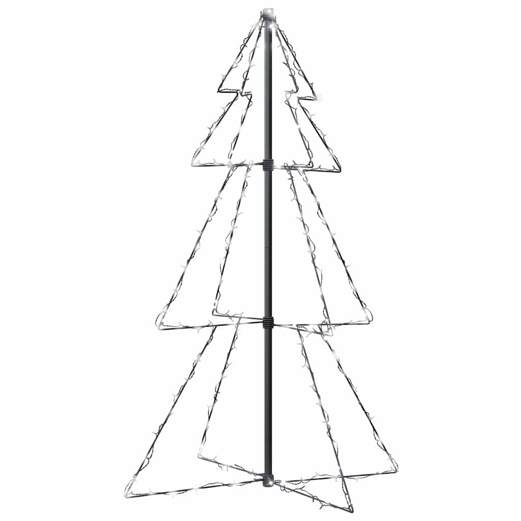 vidaXL Christmas Cone Tree 160 LEDs Indoor and Outdoor 78x120 cm - White - 120 x 78 cm