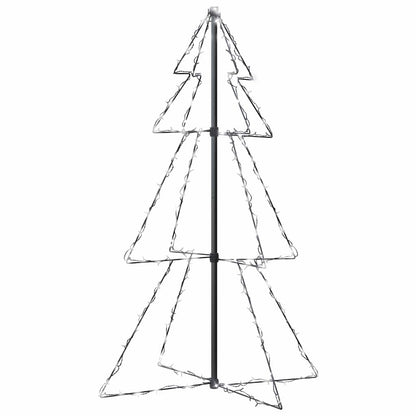 vidaXL Christmas Cone Tree 160 LEDs Indoor and Outdoor 78x120 cm - White - 120 x 78 cm
