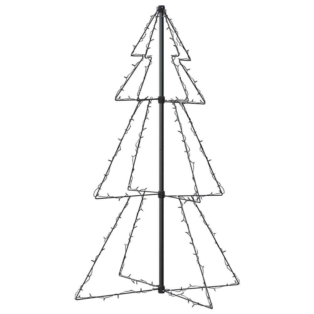 vidaXL Christmas Cone Tree 160 LEDs Indoor and Outdoor 78x120 cm - White - 120 x 78 cm