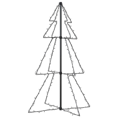 vidaXL Christmas Cone Tree 160 LEDs Indoor and Outdoor 78x120 cm - White - 120 x 78 cm
