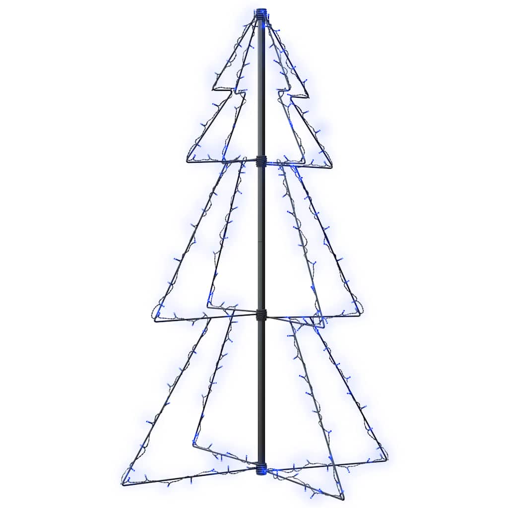 vidaXL Christmas Cone Tree 160 LEDs Indoor and Outdoor 78x120 cm - Blue - 120 x 78 cm