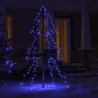 vidaXL Christmas Cone Tree 160 LEDs Indoor and Outdoor 78x120 cm - Blue - 120 x 78 cm