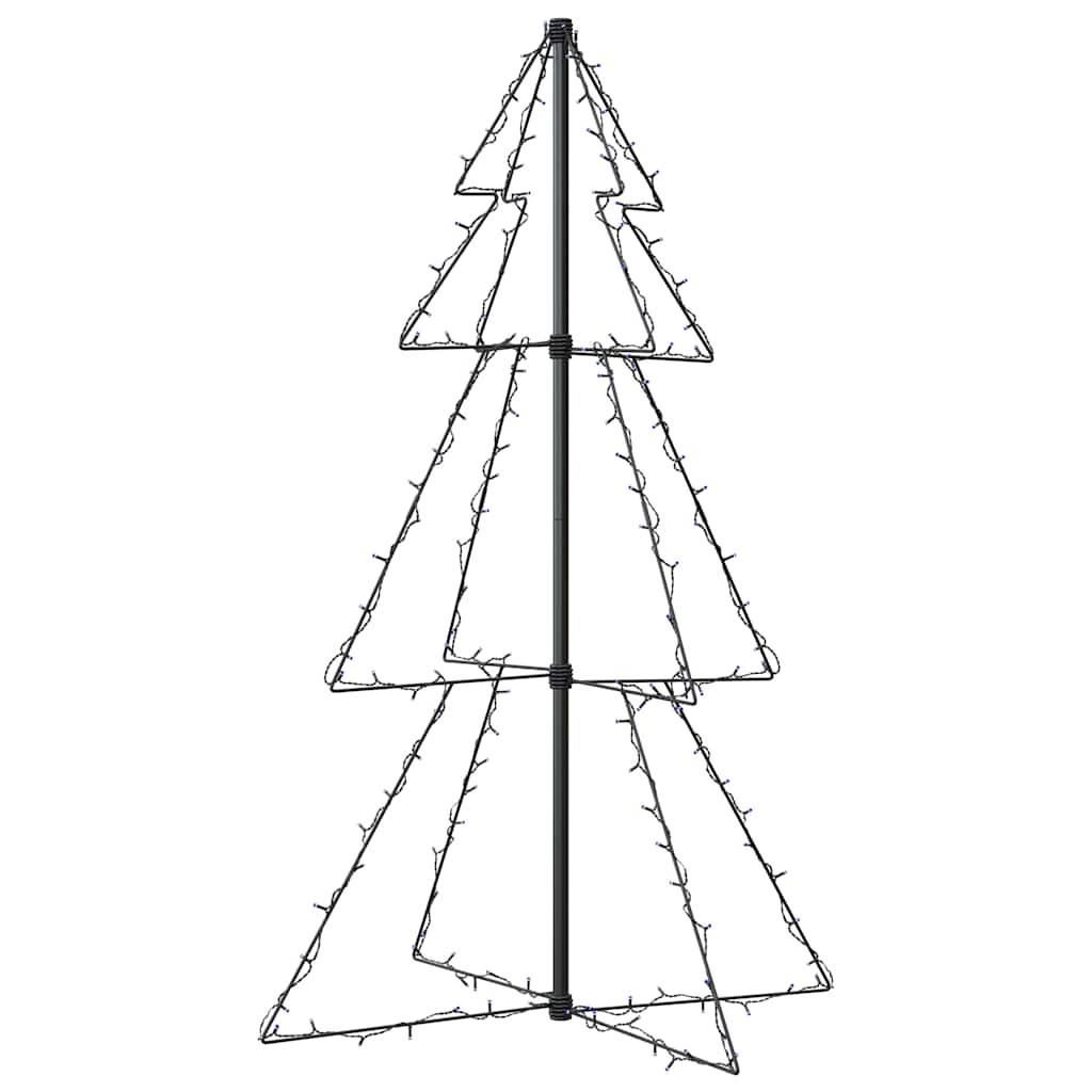 vidaXL Christmas Cone Tree 160 LEDs Indoor and Outdoor 78x120 cm - Blue - 120 x 78 cm