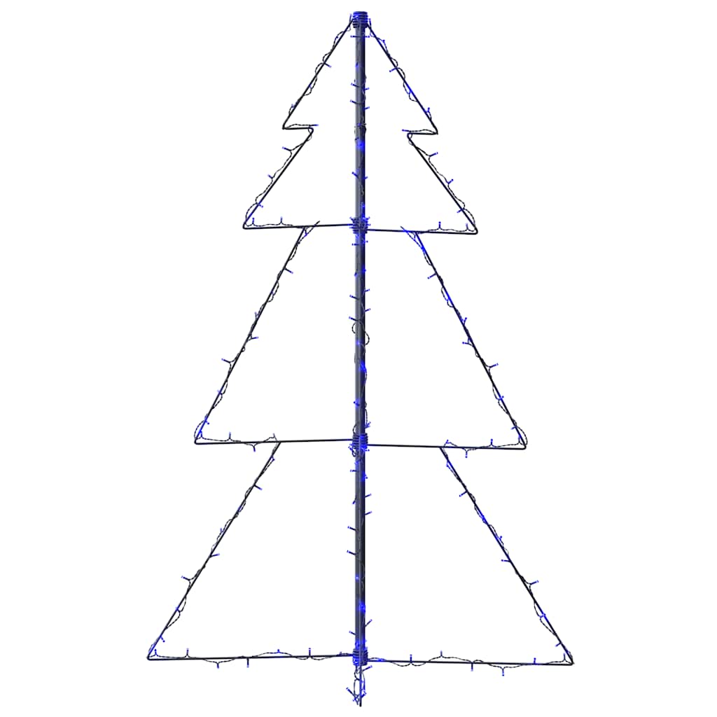 vidaXL Christmas Cone Tree 160 LEDs Indoor and Outdoor 78x120 cm - Blue - 120 x 78 cm