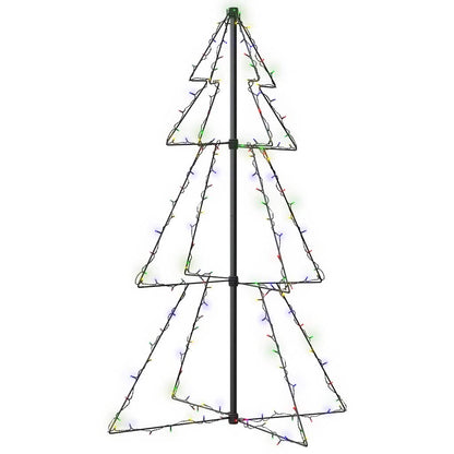 vidaXL Christmas Cone Tree 160 LEDs Indoor and Outdoor 78x120 cm - Multicolour - 120 x 78 cm