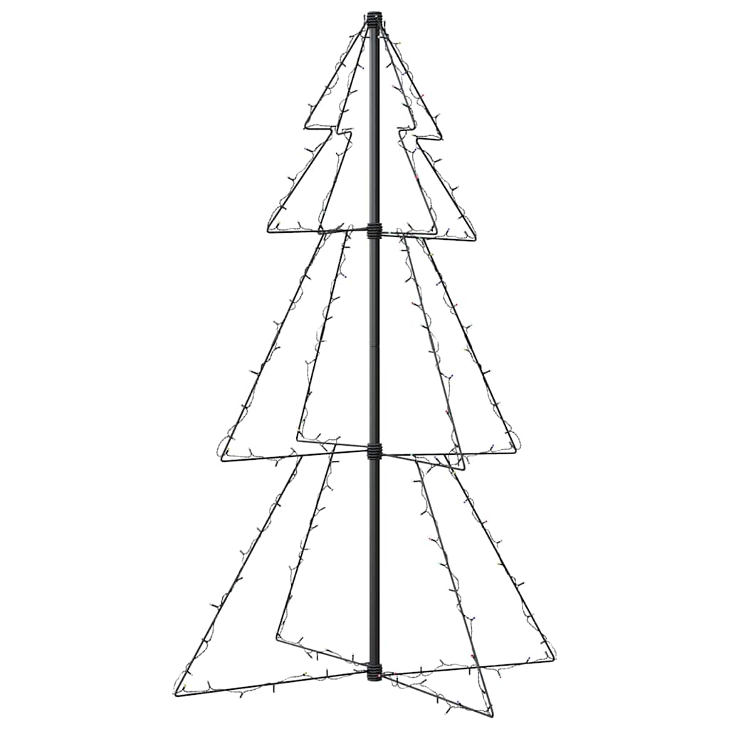 vidaXL Christmas Cone Tree 160 LEDs Indoor and Outdoor 78x120 cm - Multicolour - 120 x 78 cm