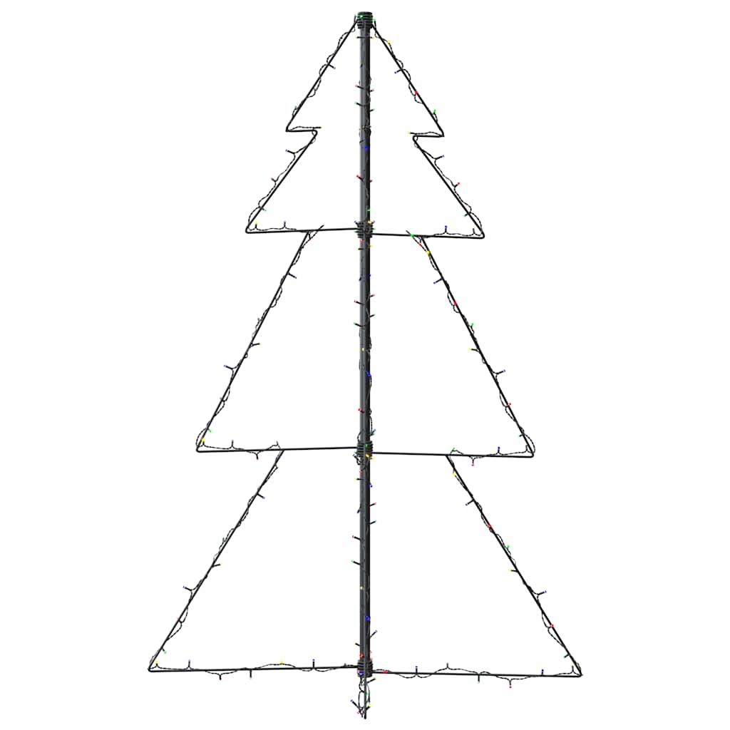 vidaXL Christmas Cone Tree 160 LEDs Indoor and Outdoor 78x120 cm - Multicolour - 120 x 78 cm