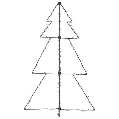 vidaXL Christmas Cone Tree 160 LEDs Indoor and Outdoor 78x120 cm - Multicolour - 120 x 78 cm