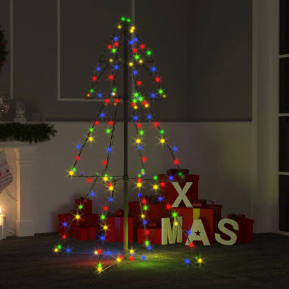 vidaXL Christmas Cone Tree 160 LEDs Indoor and Outdoor 78x120 cm - Multicolour - 120 x 78 cm