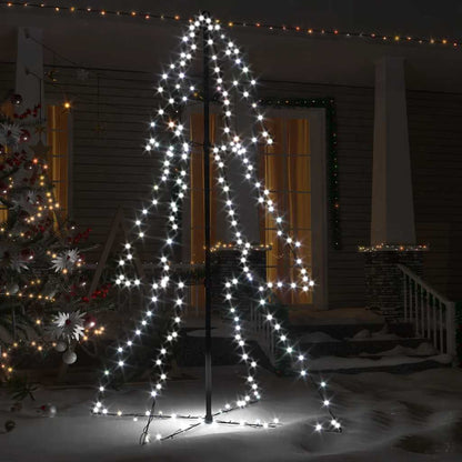 vidaXL Christmas Cone Tree 200 LEDs Indoor and Outdoor 98x150 cm - White - 150 x 98 cm