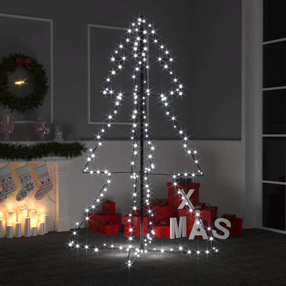 vidaXL Christmas Cone Tree 200 LEDs Indoor and Outdoor 98x150 cm - White - 150 x 98 cm