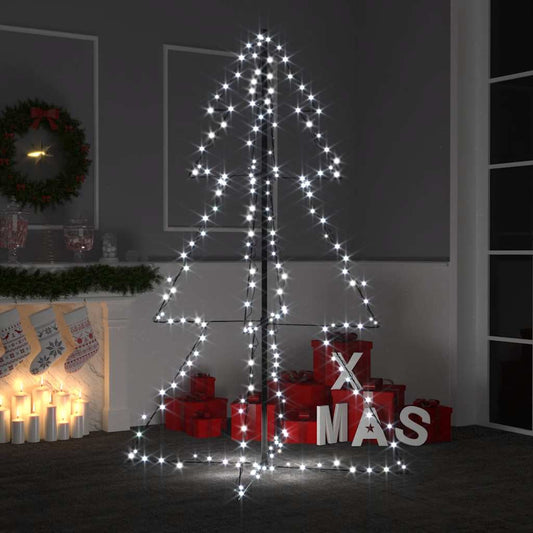 vidaXL Christmas Cone Tree 200 LEDs Indoor and Outdoor 98x150 cm - White - 150 x 98 cm