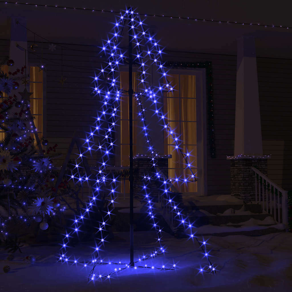 vidaXL Christmas Cone Tree 200 LEDs Indoor and Outdoor 98x150 cm - Blue - 150 x 98 cm