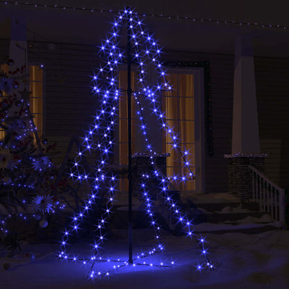 vidaXL Christmas Cone Tree 200 LEDs Indoor and Outdoor 98x150 cm - Blue - 150 x 98 cm
