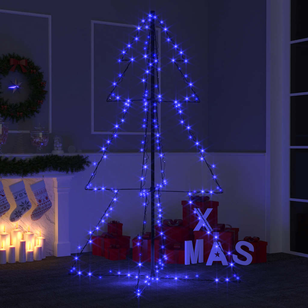vidaXL Christmas Cone Tree 200 LEDs Indoor and Outdoor 98x150 cm - Blue - 150 x 98 cm
