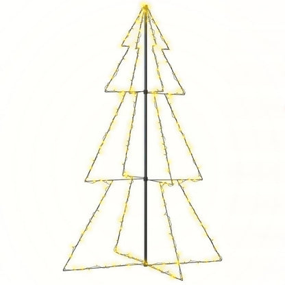 vidaXL Christmas Cone Tree 240 LEDs Indoor and Outdoor 118x180 cm - White - 180 x 118 cm