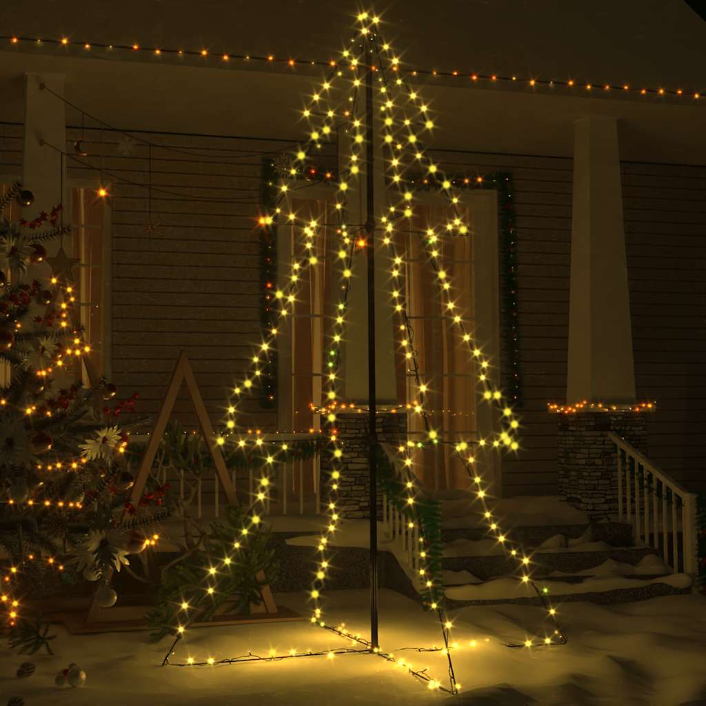 vidaXL Christmas Cone Tree 240 LEDs Indoor and Outdoor 118x180 cm - White - 180 x 118 cm