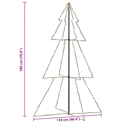 vidaXL Christmas Cone Tree 240 LEDs Indoor and Outdoor 118x180 cm - White - 180 x 118 cm