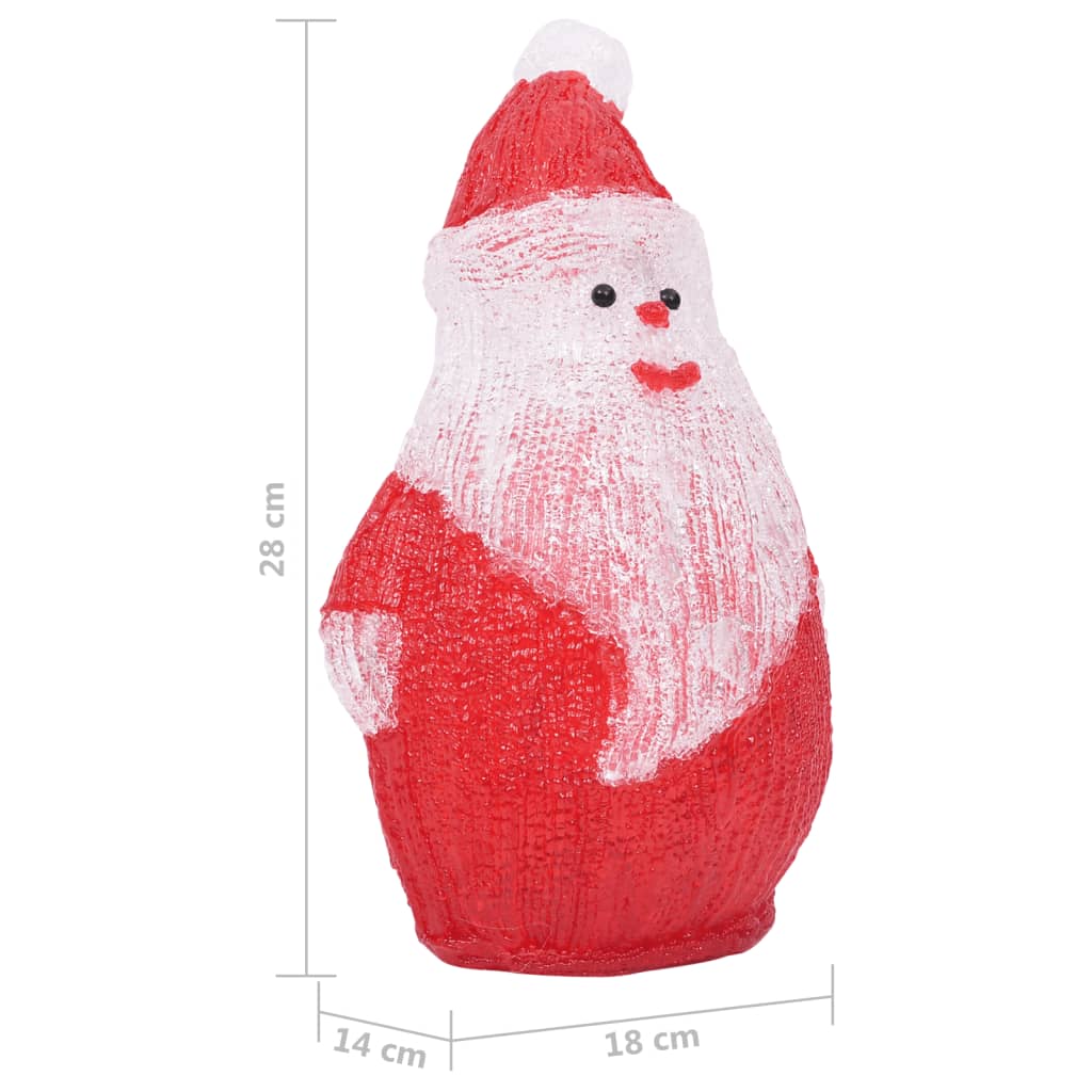 vidaXL LED Christmas Acrylic Santa Figure Indoor and Outdoor 28cm - Red