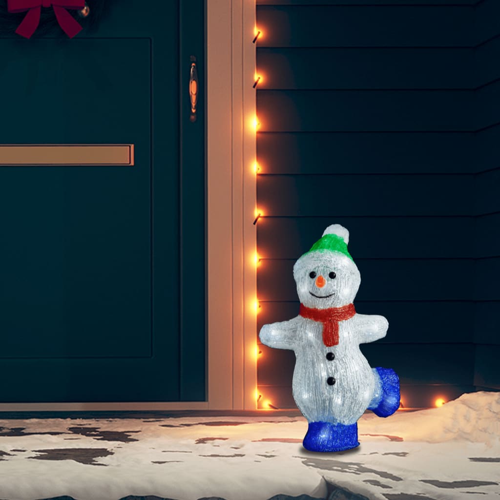 vidaXL LED Christmas Acrylic Snowman Figure Indoor and Outdoor 30cm - White