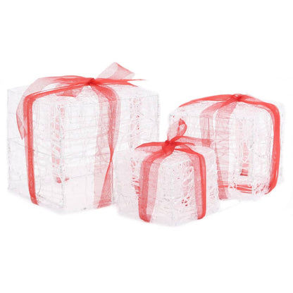 vidaXL Decorative Acrylic Christmas Gift Boxes 3 pcs Colourful - Multicolour