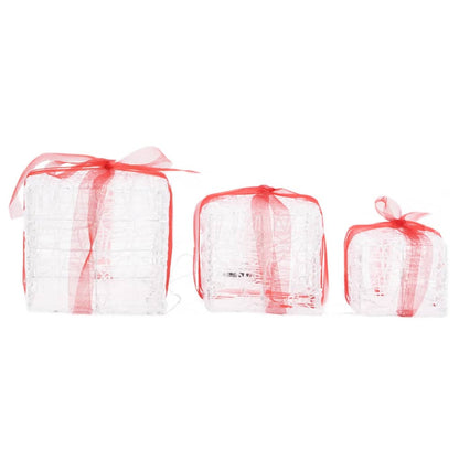 vidaXL Decorative Acrylic Christmas Gift Boxes 3 pcs Colourful - Multicolour