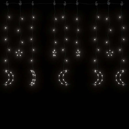 vidaXL Star and Moon Fairy Lights Remote Control 138 LED Cold White