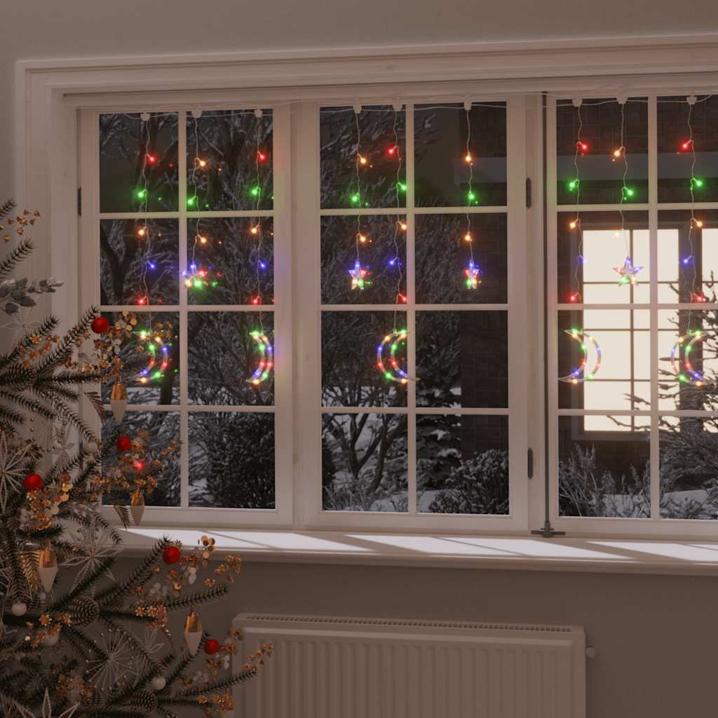 vidaXL Star and Moon Fairy Lights Remote Control 138 LED Colourful