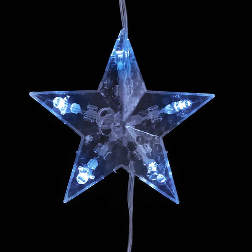 vidaXL LED Star Curtain Fairy Lights 200 LED Blue 8 Function