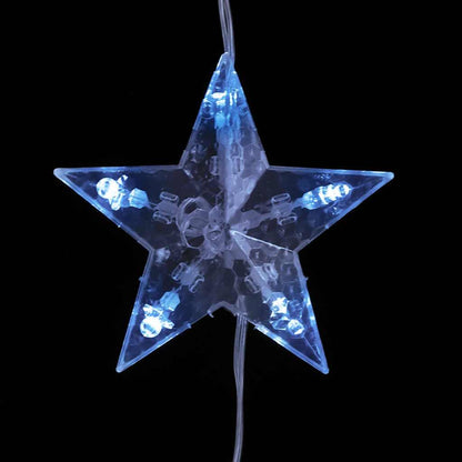 vidaXL LED Star Curtain Fairy Lights 200 LED Blue 8 Function