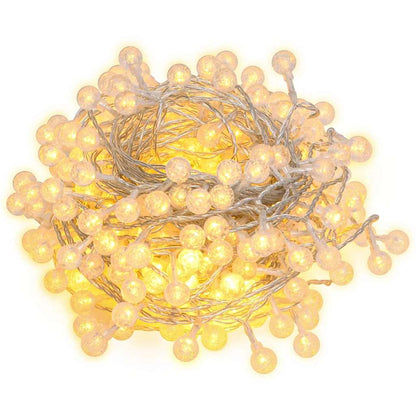 328810 vidaXL Globe Fairy String Lights 20m 200 LED Warm White 8 Function - 2000 cm