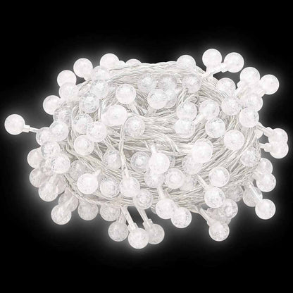 vidaXL Globe Fairy String Lights 20m 200 LED Cold White 8 Function - 20 m