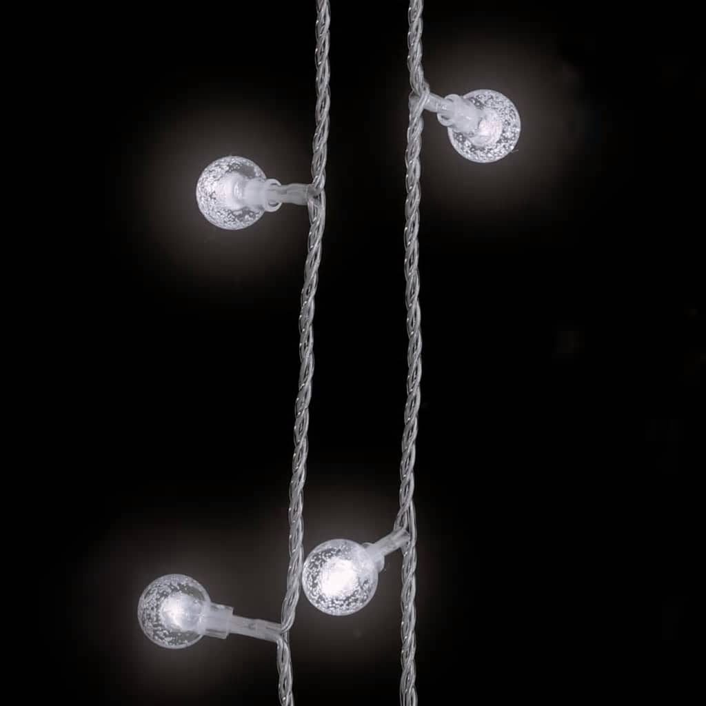 vidaXL Globe Fairy String Lights 20m 200 LED Cold White 8 Function - 20 m
