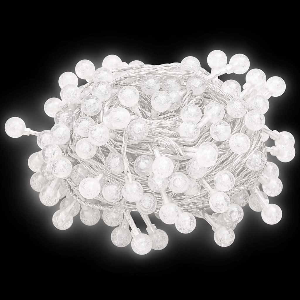 vidaXL Globe Fairy String Lights 20m 200 LED Cold White 8 Function - 20 m