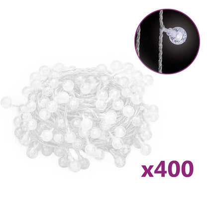 vidaXL Globe Fairy String Lights 40m 400 LED Cold White 8 Function - 40 m