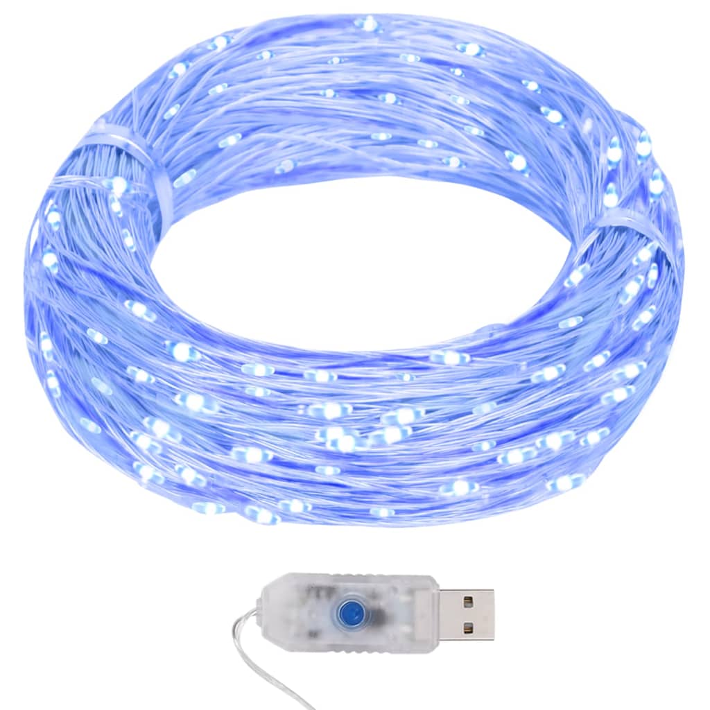 vidaXL LED Micro Fairy String Lights 40m 400 LED Blue 8 Function - 40 m