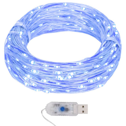 vidaXL LED Micro Fairy String Lights 40m 400 LED Blue 8 Function - 40 m
