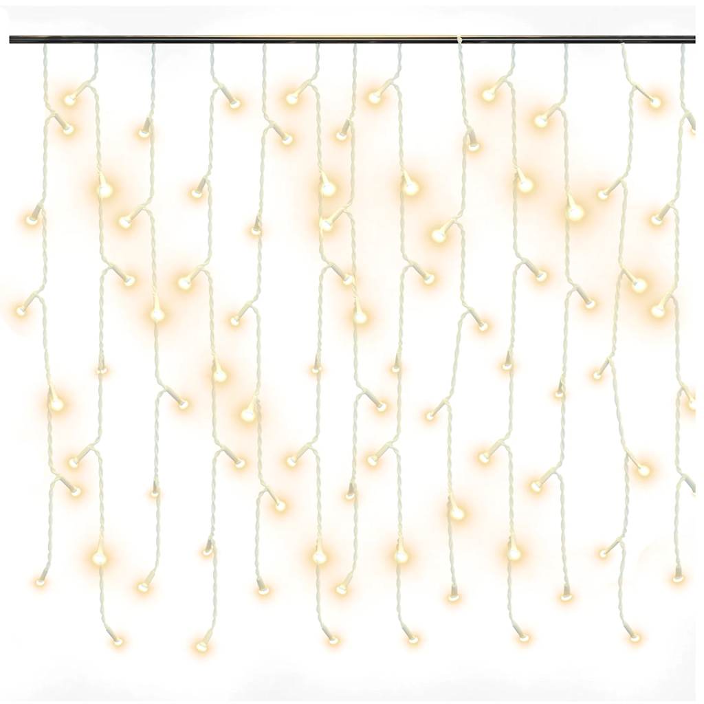 vidaXL LED Curtain Icicle Lights 10m 400 LED Warm White 8 Function