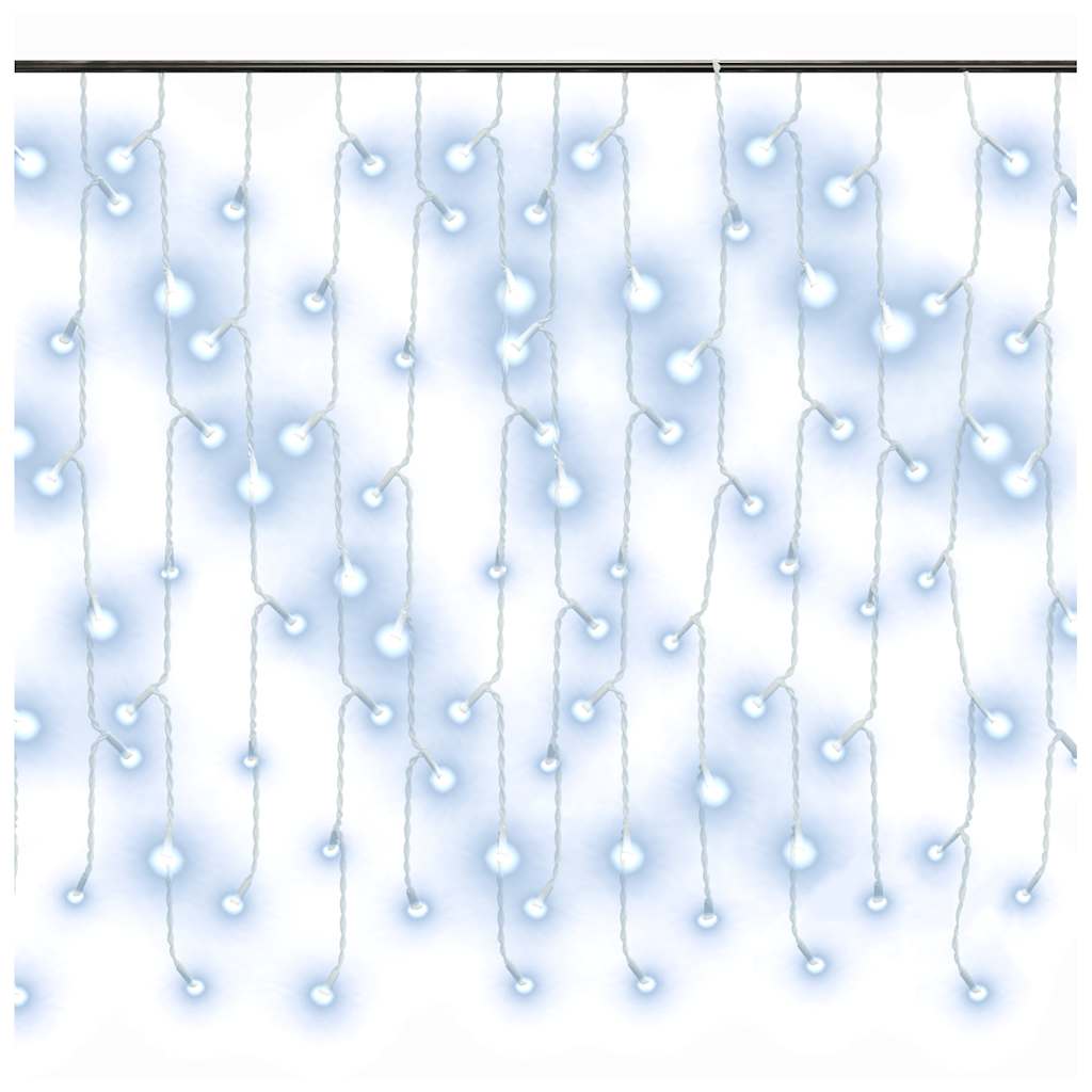vidaXL LED Curtain Icicle Lights 10m 400 LED Cold White 8 Function