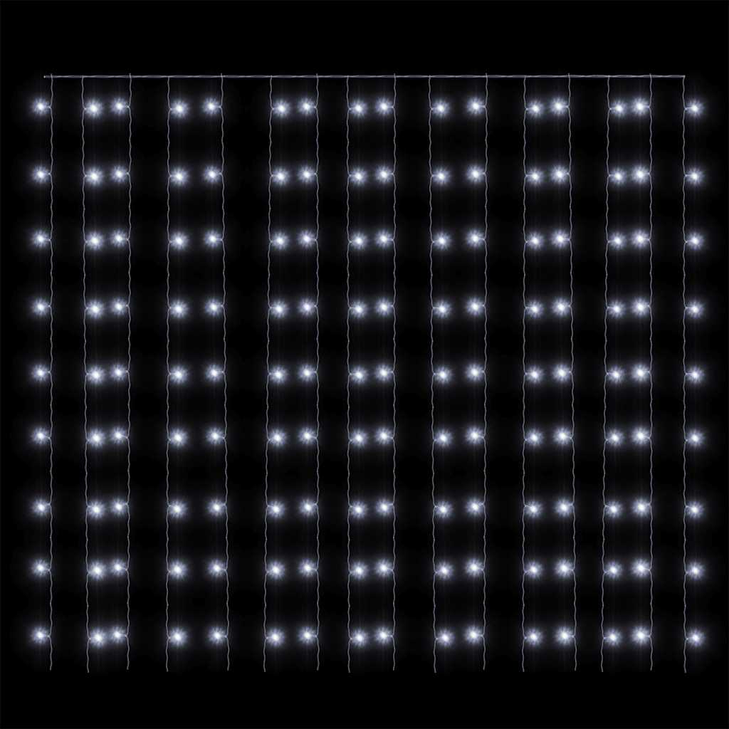 vidaXL LED Curtain Fairy Lights 3x3m 300 LED Cold White 8 Function