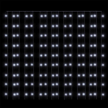 vidaXL LED Curtain Fairy Lights 3x3m 300 LED Cold White 8 Function