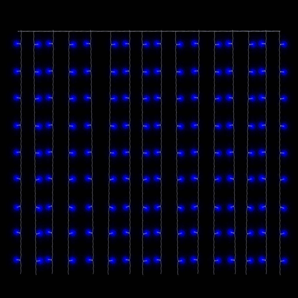 vidaXL LED Curtain Fairy Lights 3x3m 300 LED Blue 8 Function