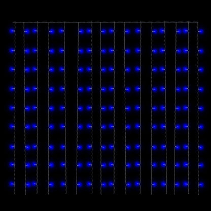 vidaXL LED Curtain Fairy Lights 3x3m 300 LED Blue 8 Function