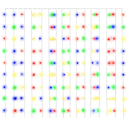 vidaXL LED Curtain Fairy Lights 3x3m 300 LED Colourful 8 Function - multicolour
