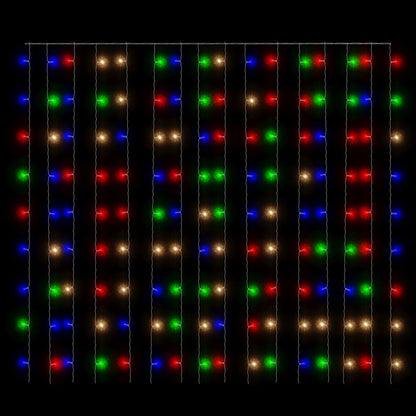 vidaXL LED Curtain Fairy Lights 3x3m 300 LED Colourful 8 Function - multicolour