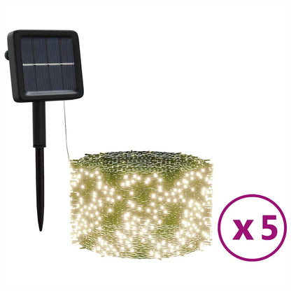vidaXL Solar Fairy Lights 5 pcs 5x200 LED Warm White Indoor Outdoor