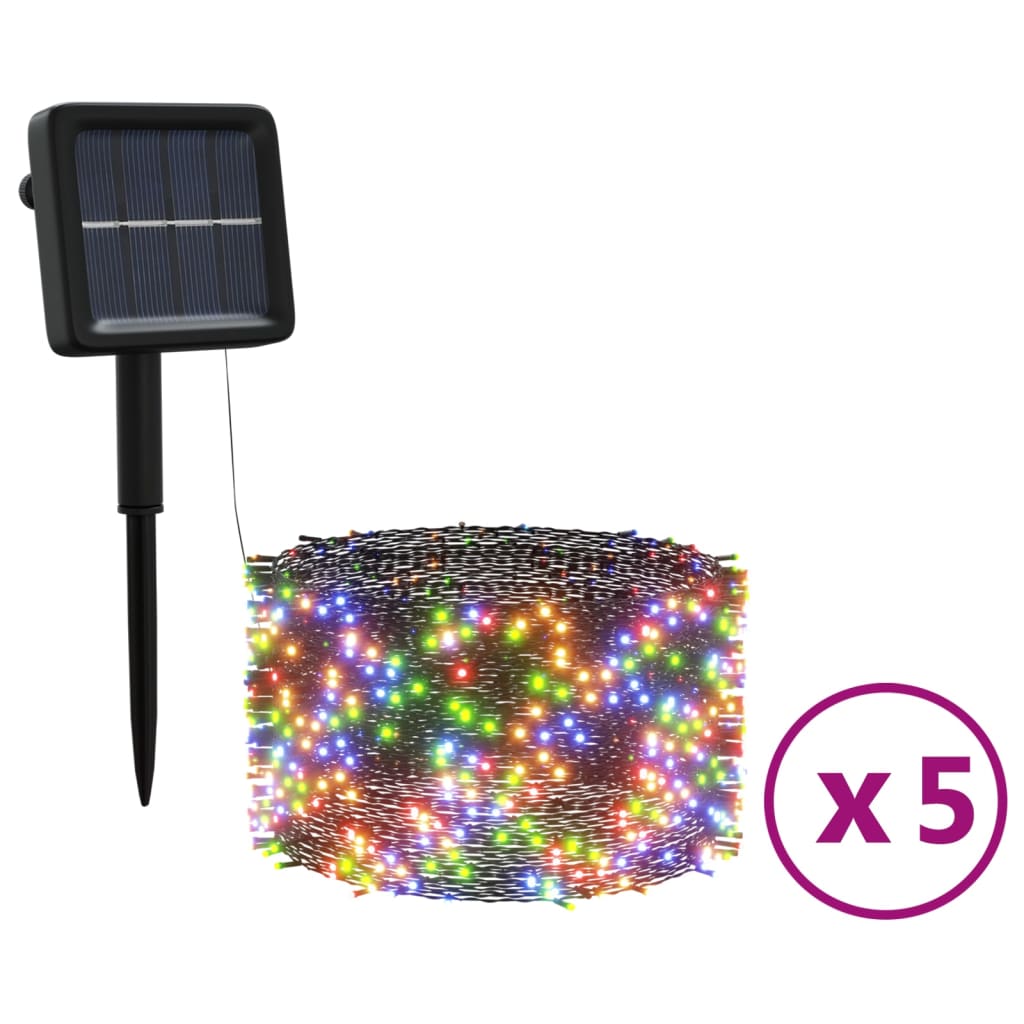 vidaXL Solar Fairy Lights 5 pcs 5x200 LED Colourful Indoor Outdoor - multicolour