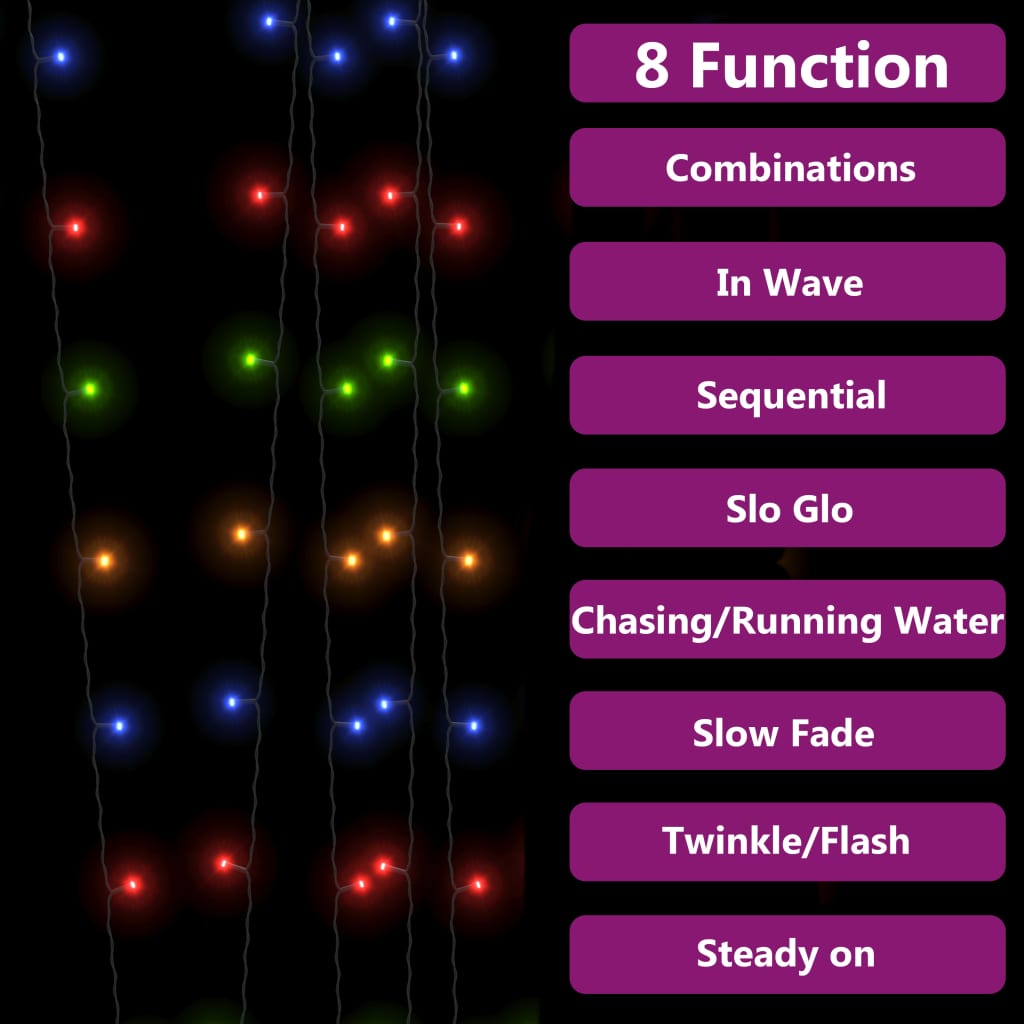vidaXL Solar Fairy Lights 5 pcs 5x200 LED Colourful Indoor Outdoor - multicolour