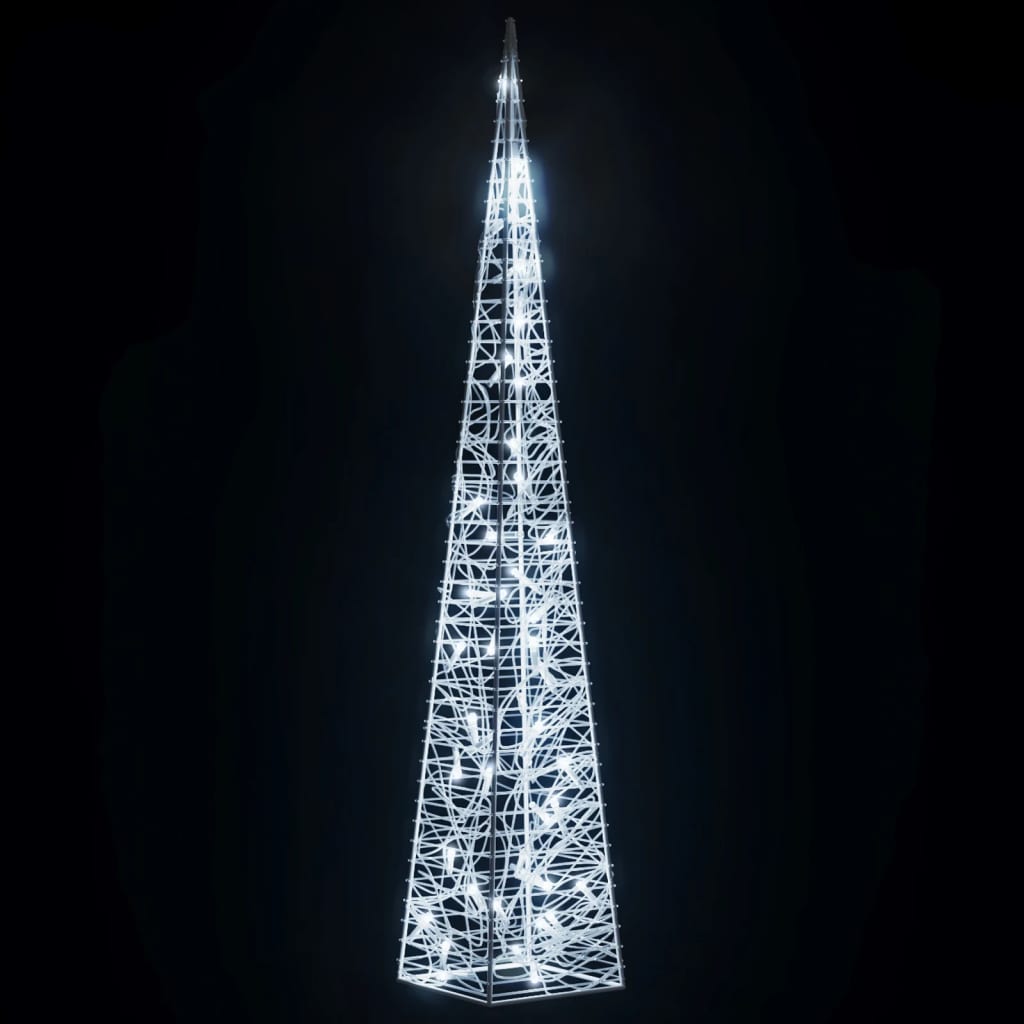 vidaXL Acrylic Decorative LED Light Cone Cold White 90 cm